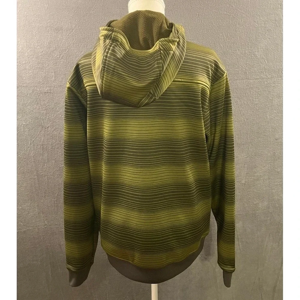 Sims Snowboarding Mens Small Full Zip Hoodie Striped Fleece Jacket Olive Green - Picture 4 of 10